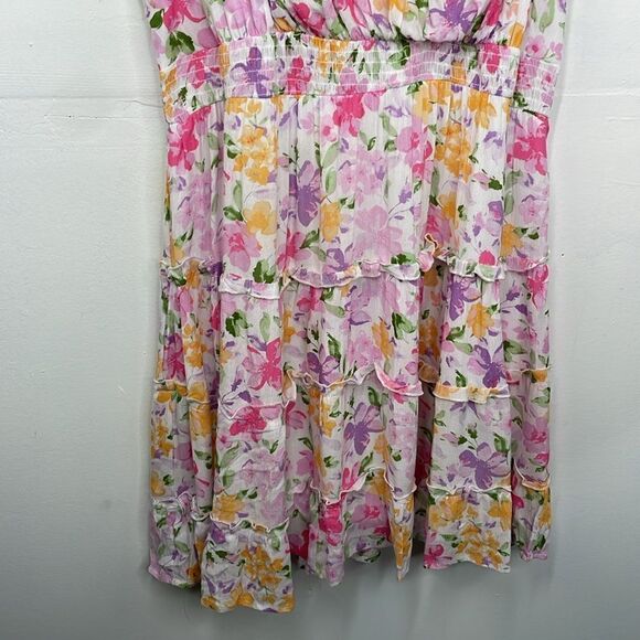 Rue 21 Floral Print Women's Sleeveless Floral Mini Dress Tiered Ruffle detail 3X - Picture 4 of 13